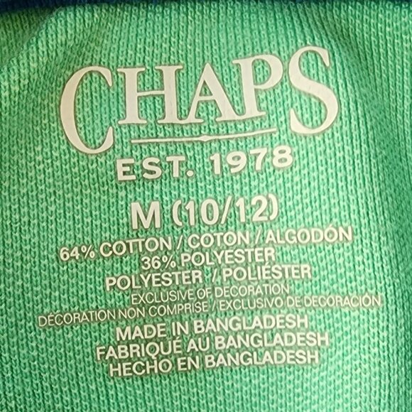 CHAPS Mint Green Polo Shirt Size Medium (10/12) - Picture 7 of 10